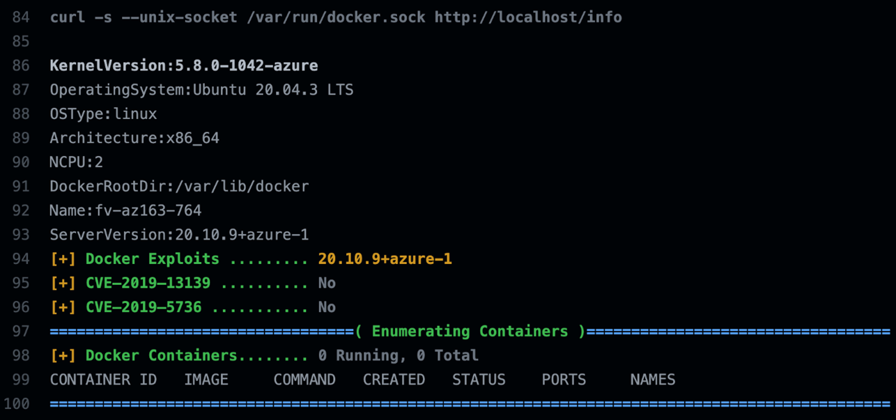 Trimmed enumeration output on the GHA Ubuntu runner.