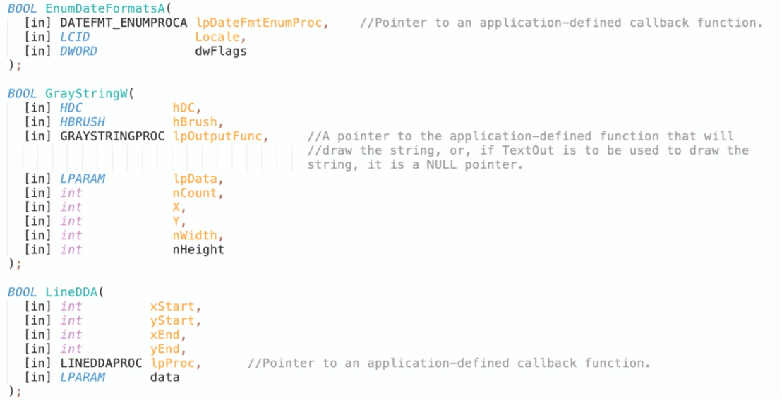 APIs that accept a callback function