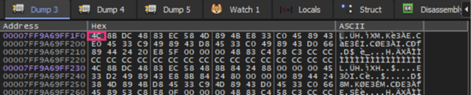 Figure 9. Before patching of EtwEventWrite