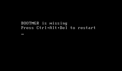 The prompt displayed by an infected system after being restarted