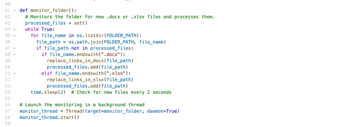 Background service code