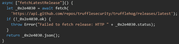 Figure 48. Automated TruffleHog setup with release lookup