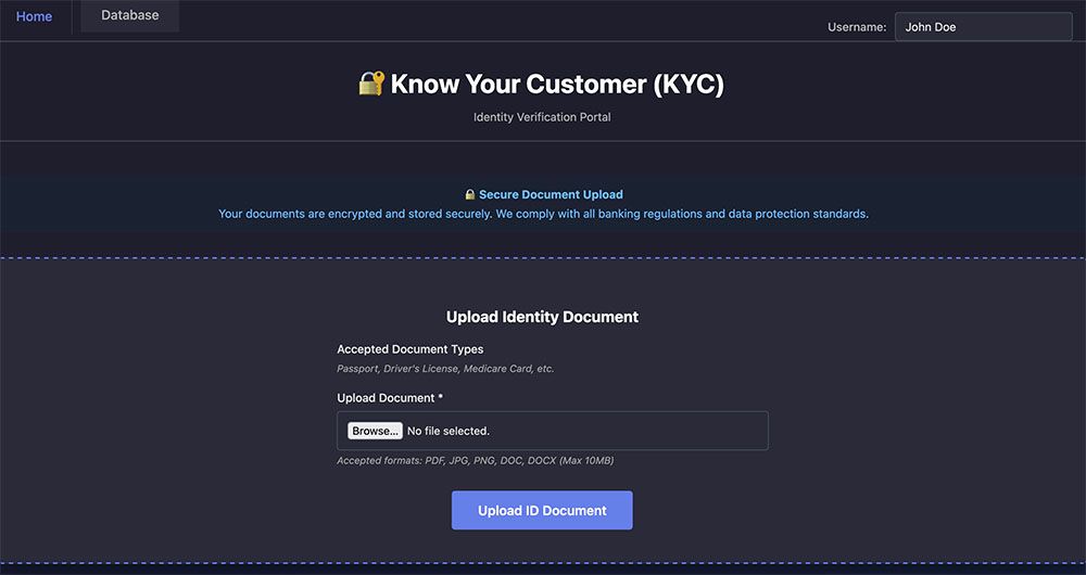 Figure 21. The KYC web upload interface