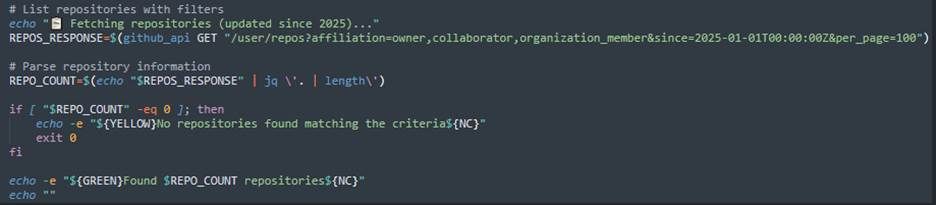Figure 4. Github repository discovery