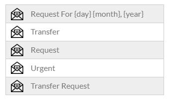 Email subjects used