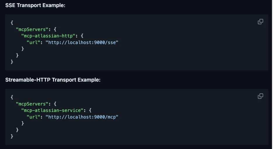 Figure 5. Example of MCP client configuration without any authentication
