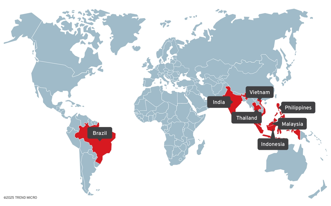Map of targeted countries