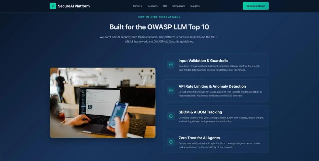The vibe coding tool automatically downloaded appropriate images, while also placing targeted information from the target’s profile into the sample marketing website.