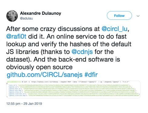 Figure 6. An example of how Twitter was used to share tools or techniques with the InfoSec community