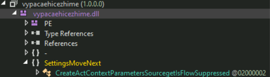 Figure 8. .NET DLL reflectively loaded by the PowerShell script  