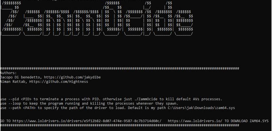 Command-Line Interface (CLI) of the open-source tool ZammoCide