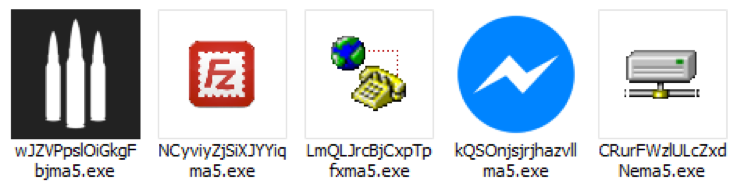 Figure 2. File icons of malicious samples impersonating legitimate applications