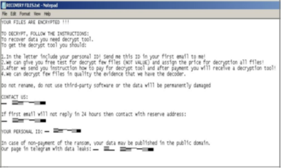 A TargetCompany ransom note