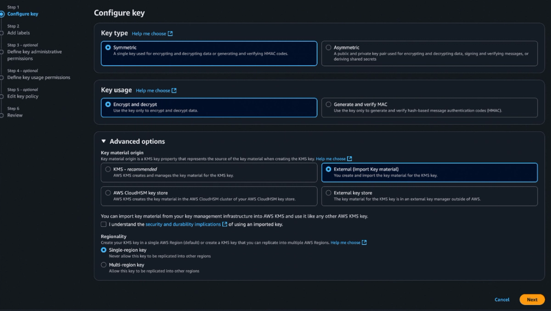 Figure 9. Configuration settings