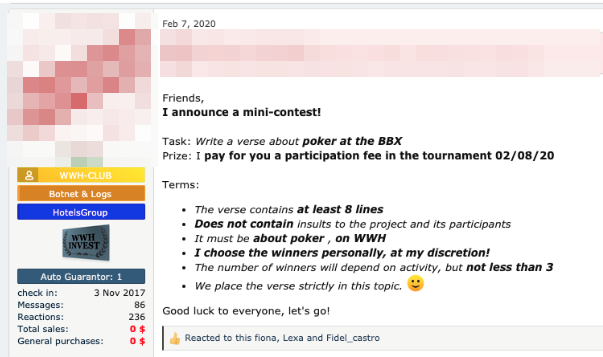 Poetry contest used to promote a poker tournament