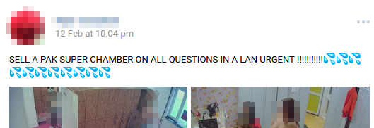 Figure 6. Posting for camera pack related to adult content streaming