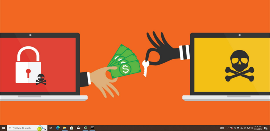 Custom desktop wallpaper displayed on the victim's machine following successful encryption.