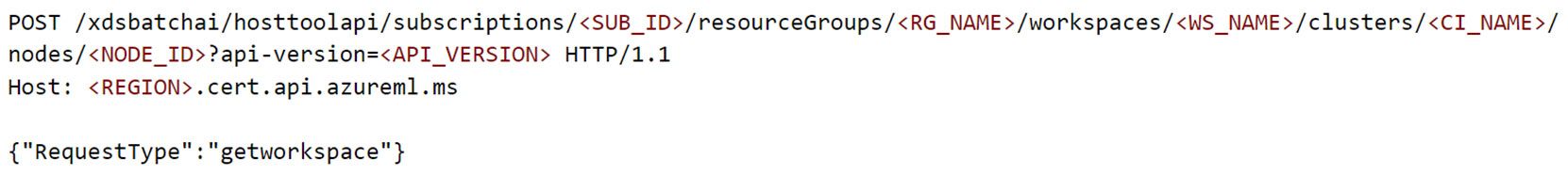 Figure 12. POST request to fetch workspace information using “dsimountagent”