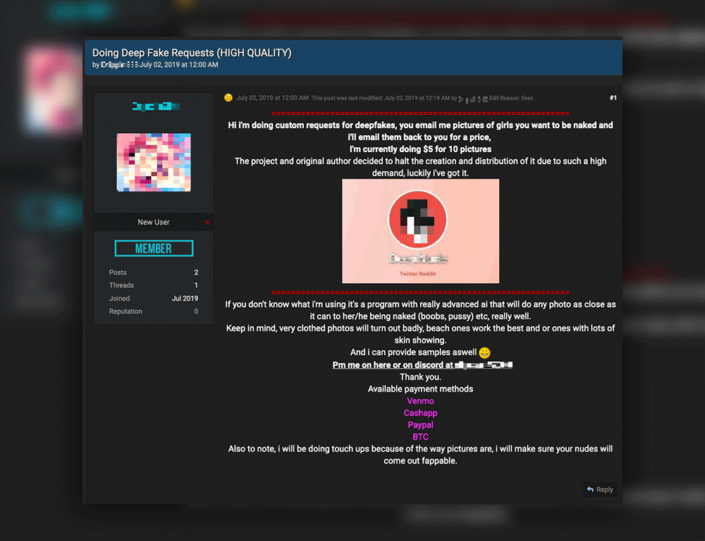 Figure 13. A Deepfake still image service
