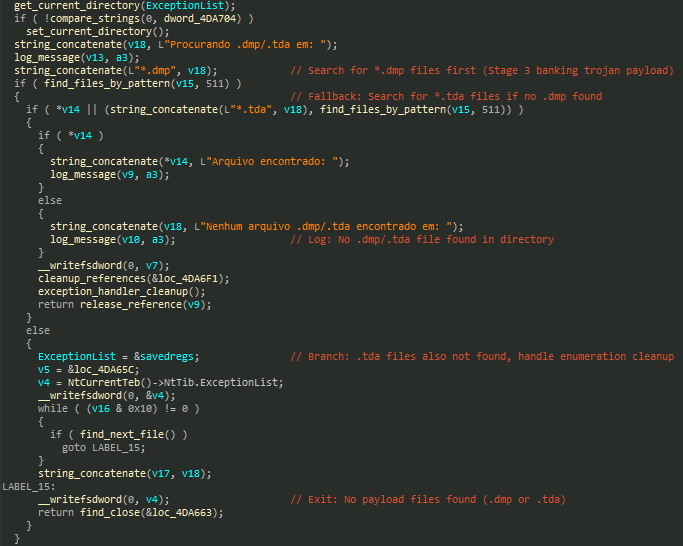 Figure 14. Locating the final .dmp or .tda payload file