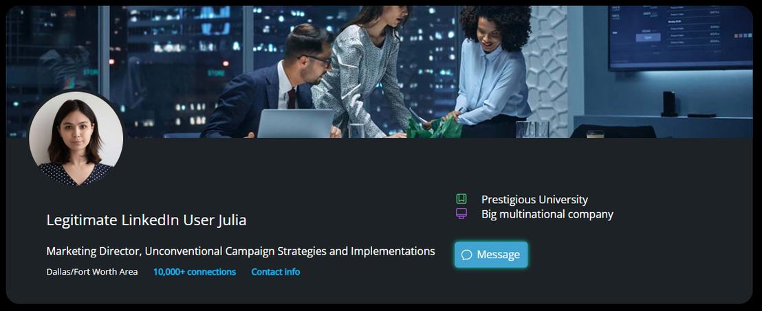 LinkedIn security team’s efforts as it enables personal, professional, social, and organizational damage once attacks occur via impersonation