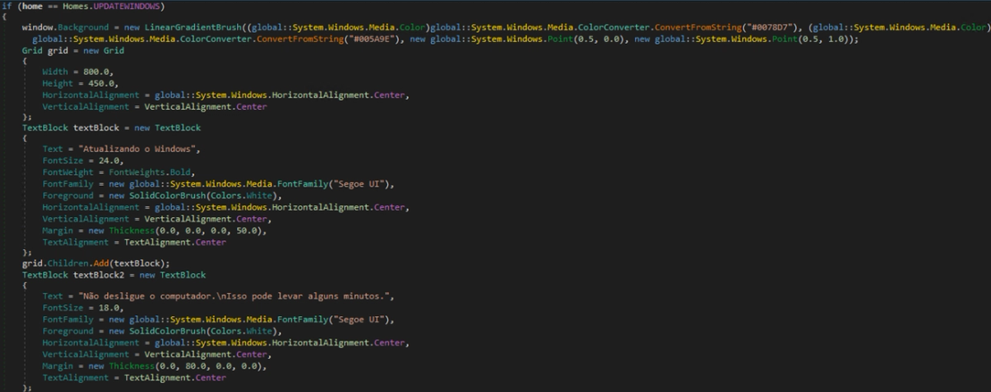 Figure 22. Functions used to create fake system update notifications or security diagnostic screens