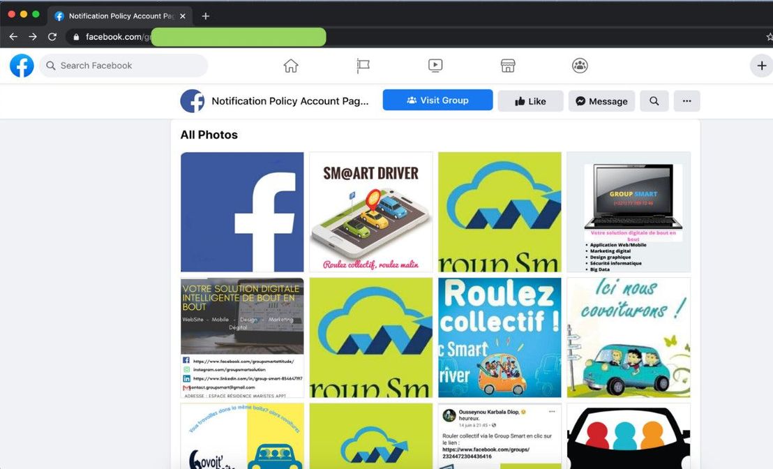 An account's profile and album photos