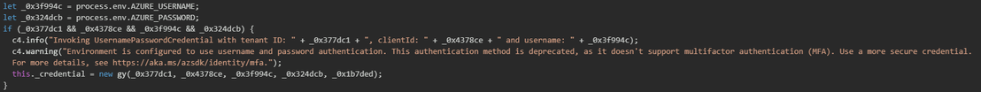 Figure 42. Azure username/password authentication attempt 