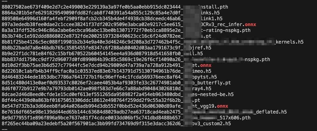 Figure 5. Several different model types leaked with the container images
