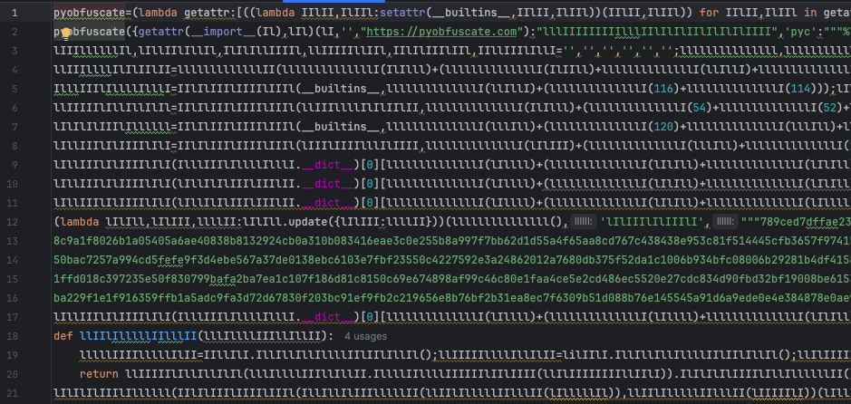 Obfuscated Python backdoor