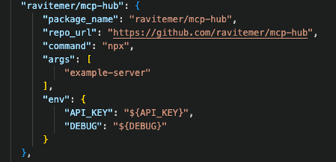 Figure 6. MCP configuration with loading .env file