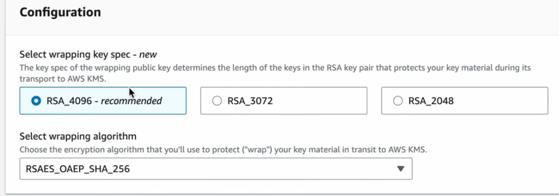 Figure 11. Wrapping key configuration