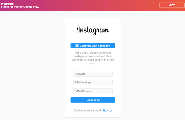 Figure 4. A phishing page requesting the target account owner’s password, email address, and email password