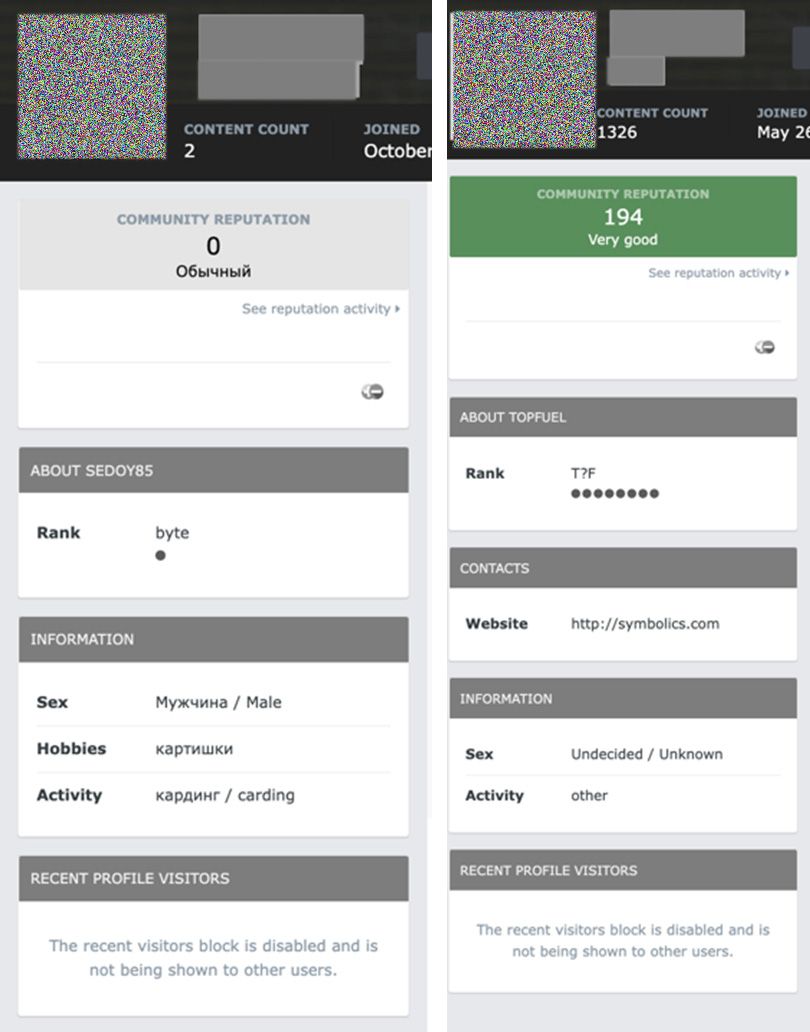 Figure 15. Exploit user profile showing their gender