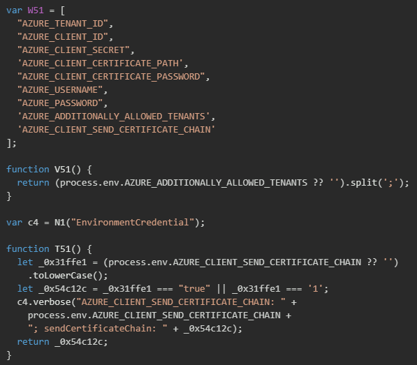 Figure 39. Scanning of Azure-related environment variables
