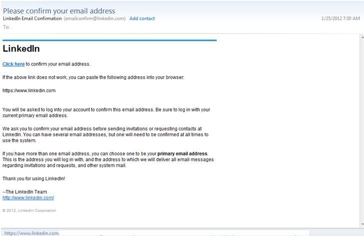 Figure 1: Comparison of a legitimate LinkedIn confirmation email with a phishing email