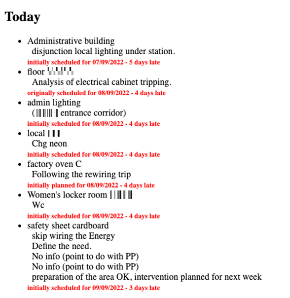 Figure 4. Example of meeting data sent to MQTTS broker