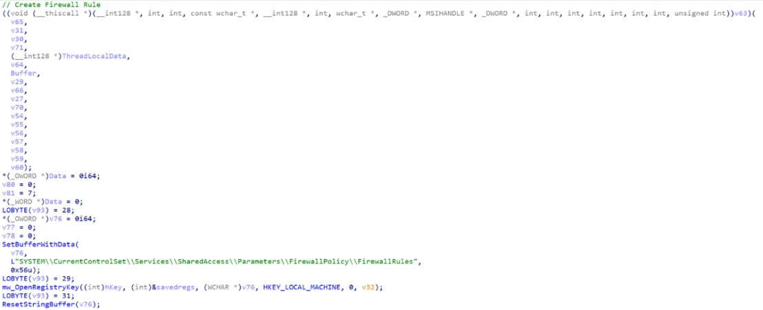 Figure 15. Firewall rule creation