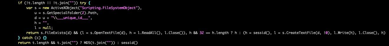 Figure 4. The script to write the victim ID into the “___unique_id___” file