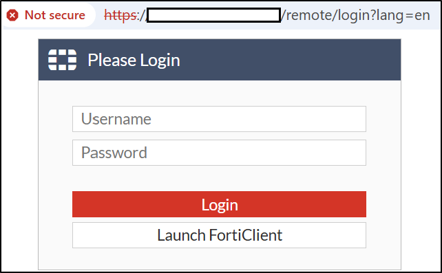 Figure 4. The exposed FortiGate server