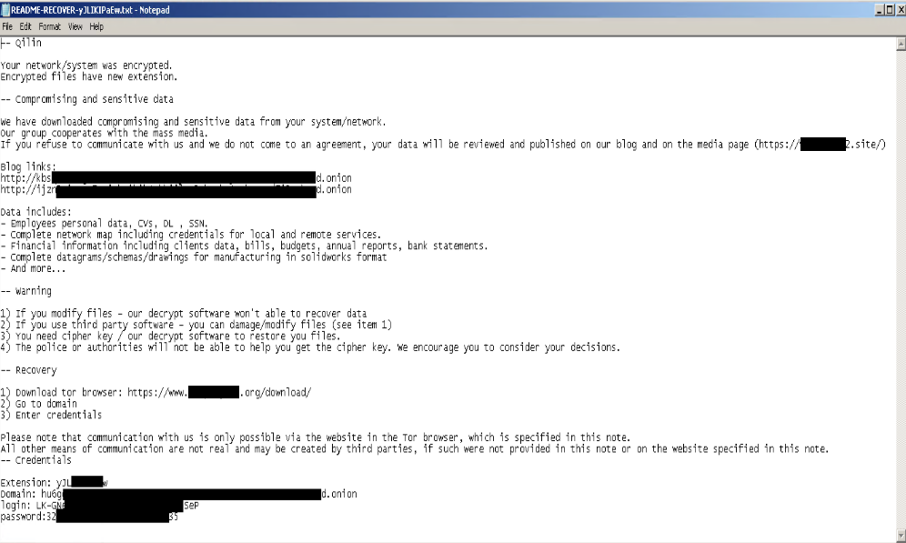 Agenda ransomware Rust variant ransom note